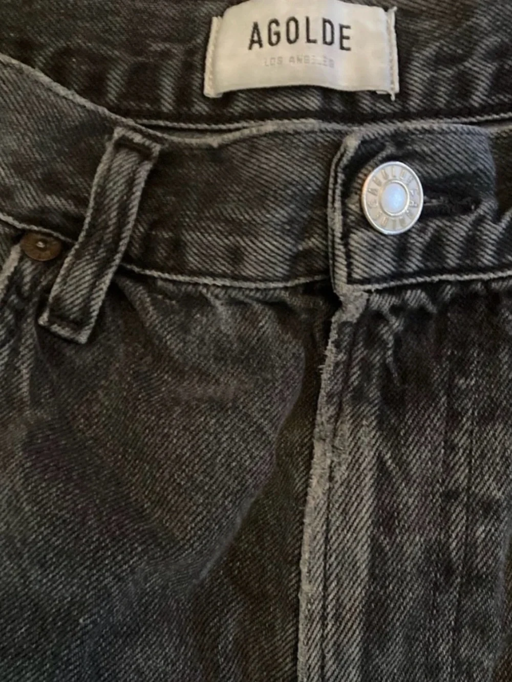 Agolde Pinch waist Black Denim Shorts - Picture 8 of 9